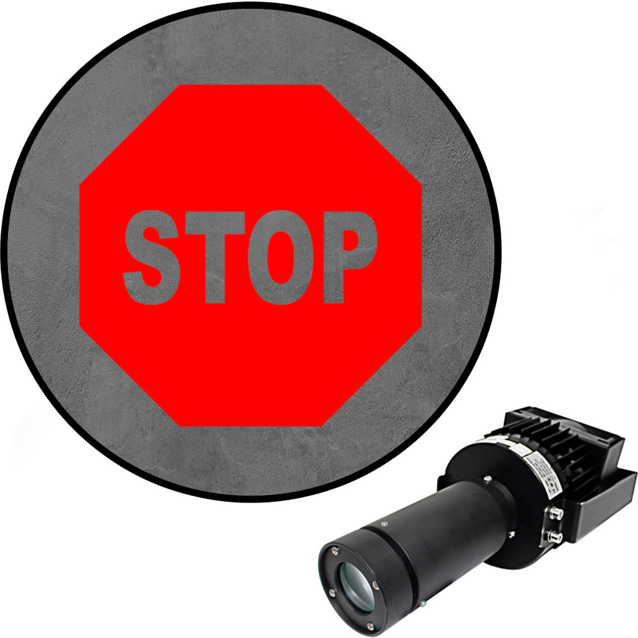 Virtual LED Projector, Safety Sign Max (W), Stop, 100W, Red