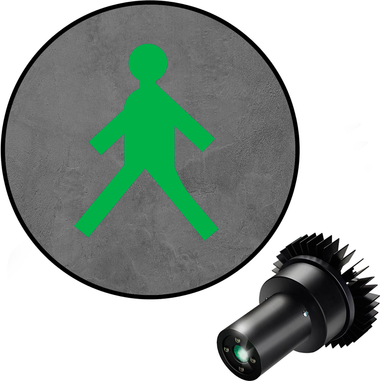 Virtual LED Projector, Safety Symbol EX, Walking Man, 25W, Green