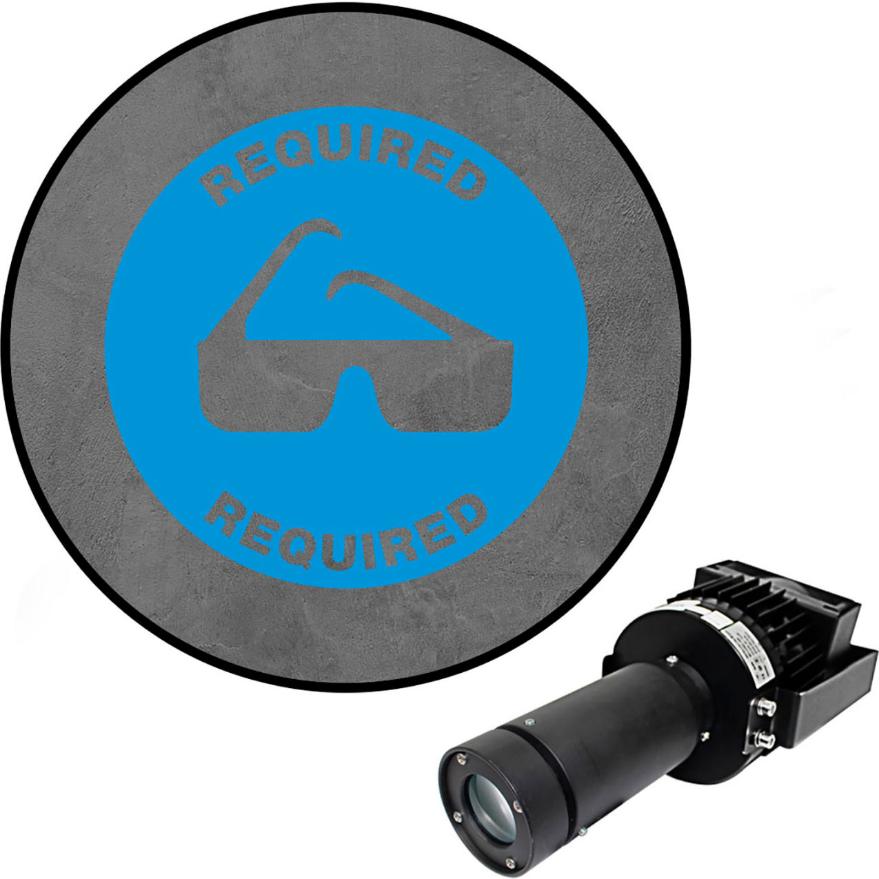Virtual LED Projector, Safety Sign Max (W), Required Eye Protection, 100W, Blue