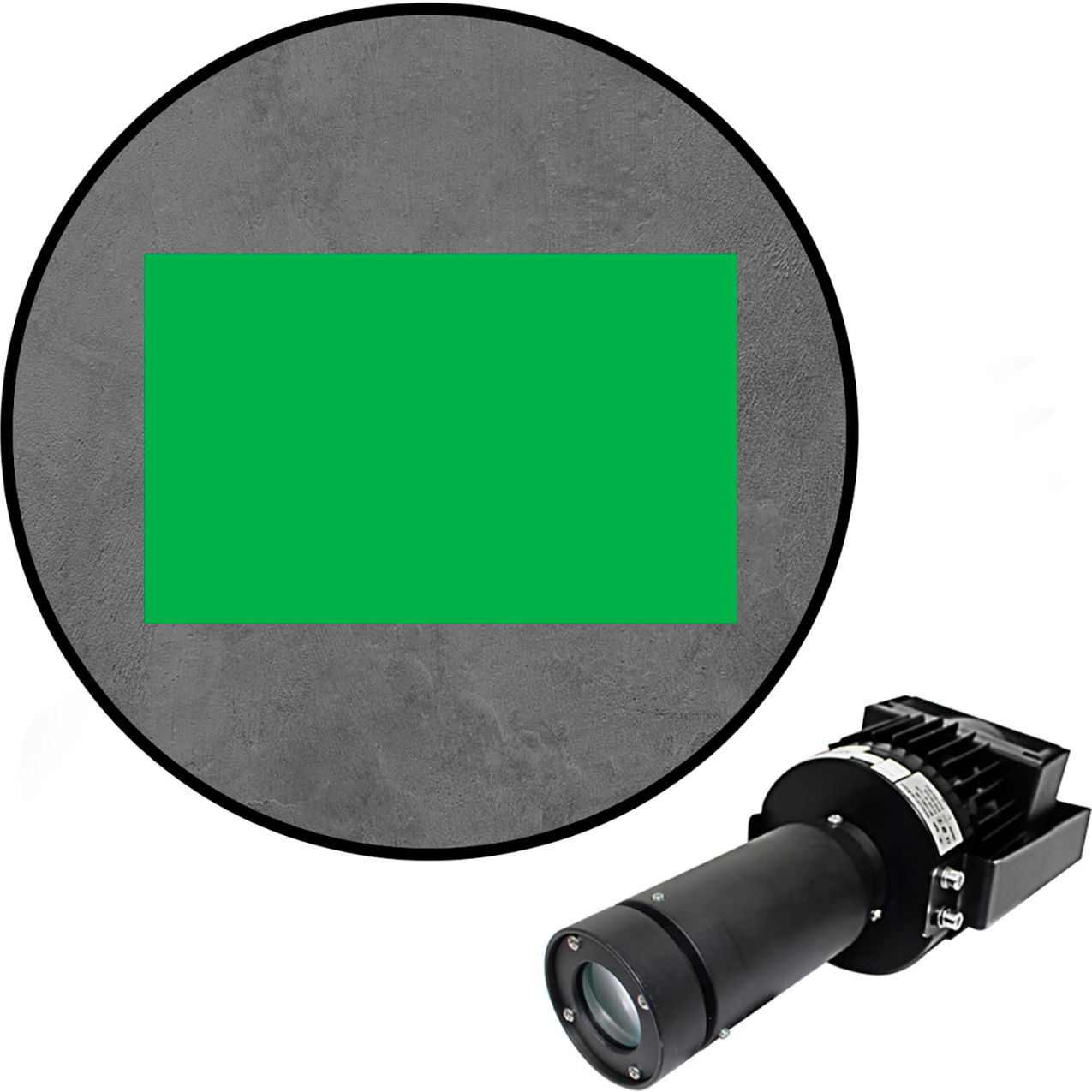 Virtual LED Projector, Safety Walkway Max, Solid Rectangle, 100W, Green