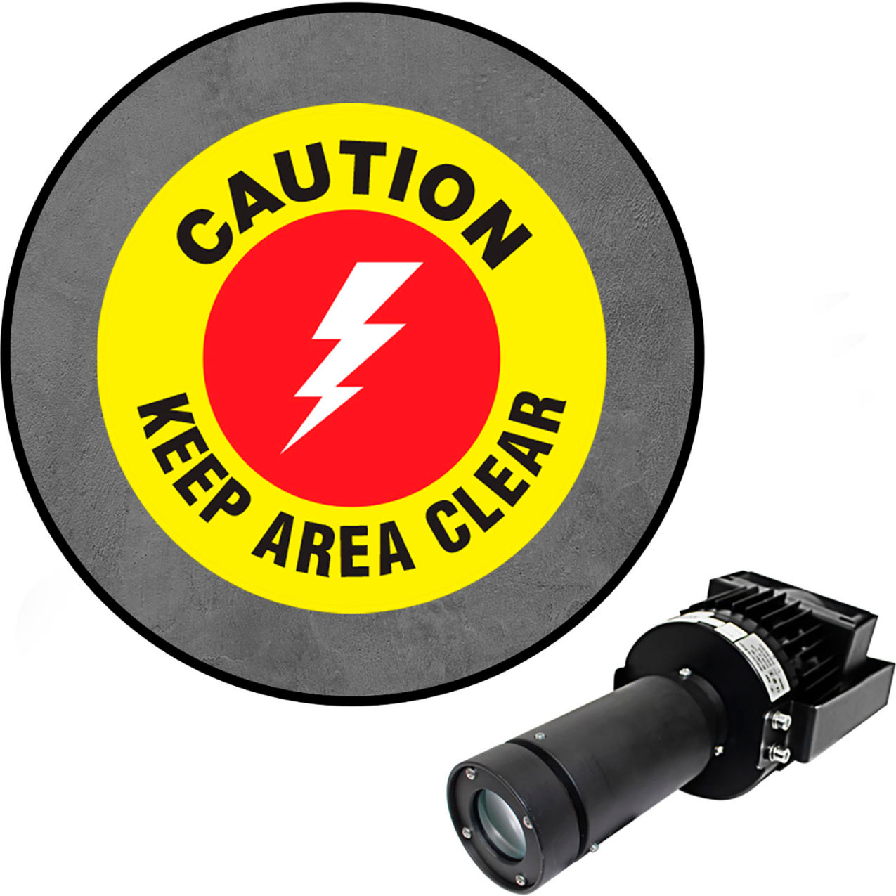 Virtual LED Projector, Safety Sign Max (W), Caution Keep Area Clear, 100W