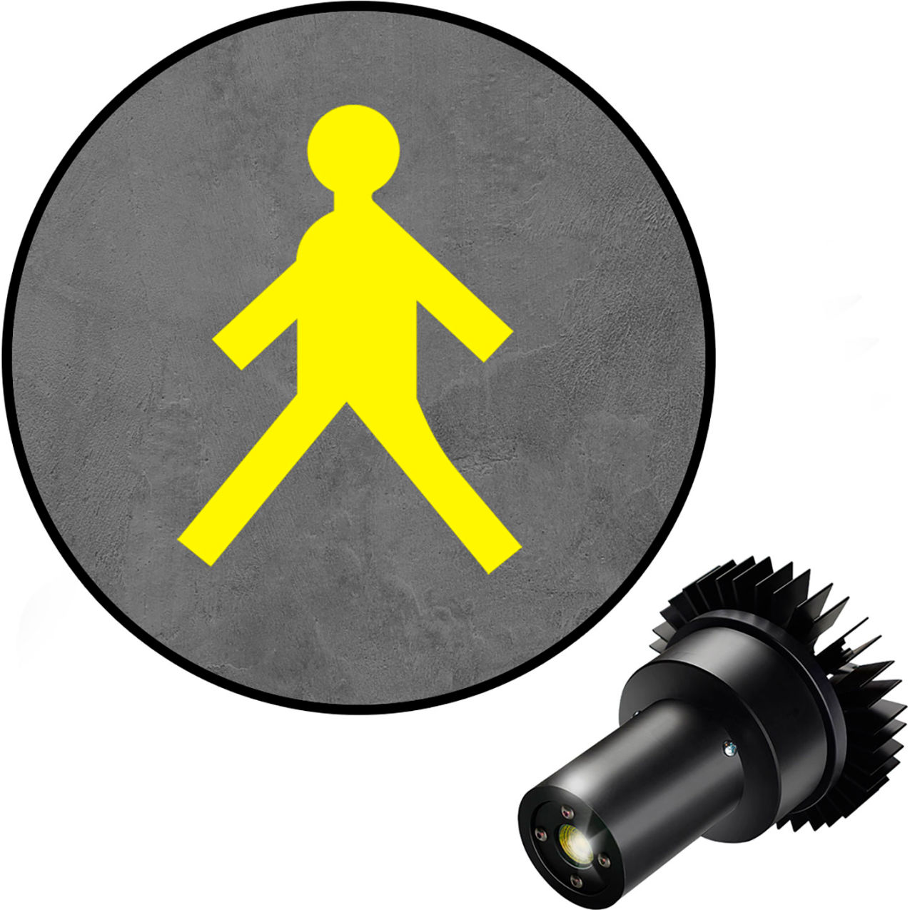 Virtual LED Projector, Safety Symbol EX, Walking Man, 25W, Yellow