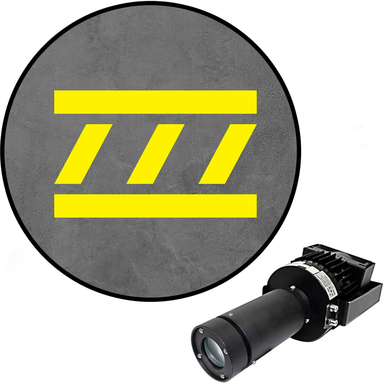 Visual Workplace Virtual LED Projector, Safety Walkway Max, Diagonal w/Lines, 100W, Yellow