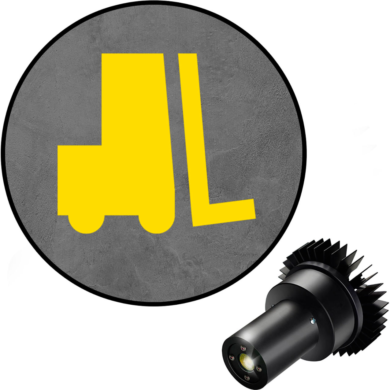 Virtual LED Projector, Safety Symbol EX, Forklift, 25W, Yellow