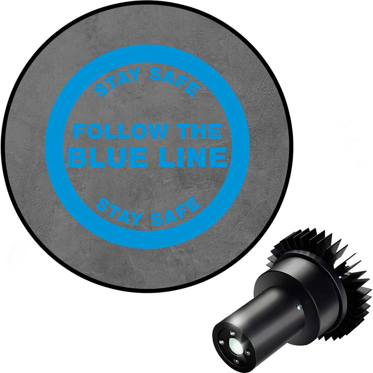 Virtual LED Projector, Safety Sign EX, Stay Safe Follow Line, 25W, Blue