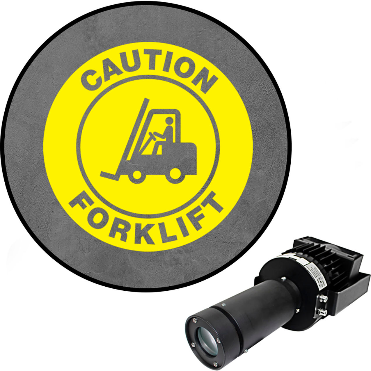 Virtual LED Projector, Safety Sign Max (W), Forklift w/ Symbol, 100W, Yellow