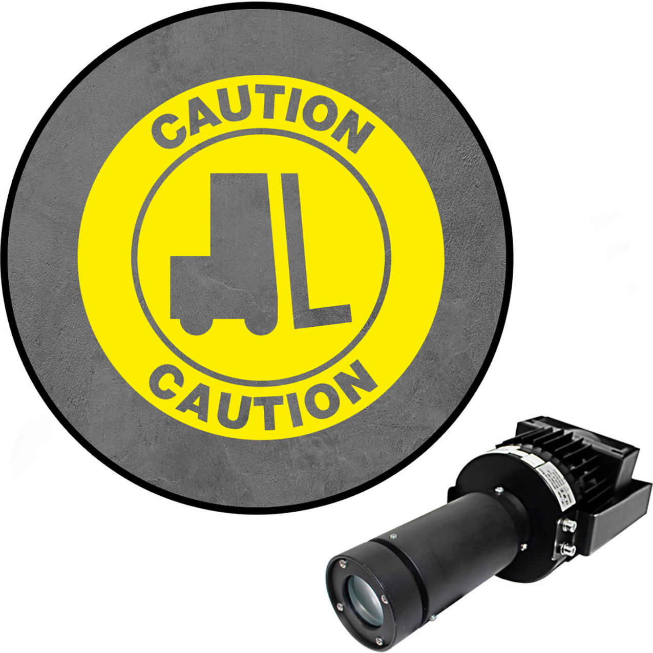 Virtual LED Projector, Safety Sign Max (S), Caution, Forklift Symbol, 100W