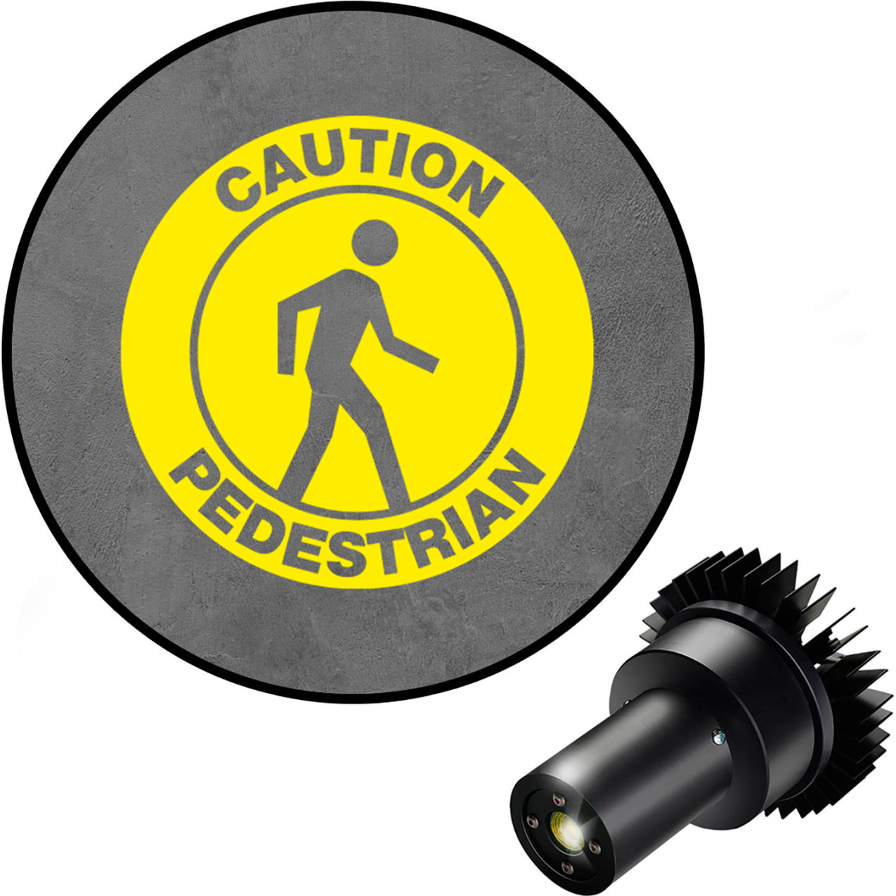 Virtual LED Projector, Safety Sign EX, Caution Pedestrian, 25W, Yellow