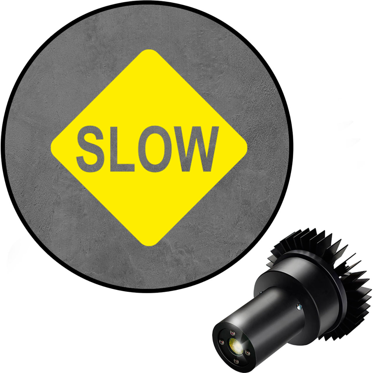 Virtual LED Projector, Safety Sign EX, Slow, 25W, Yellow