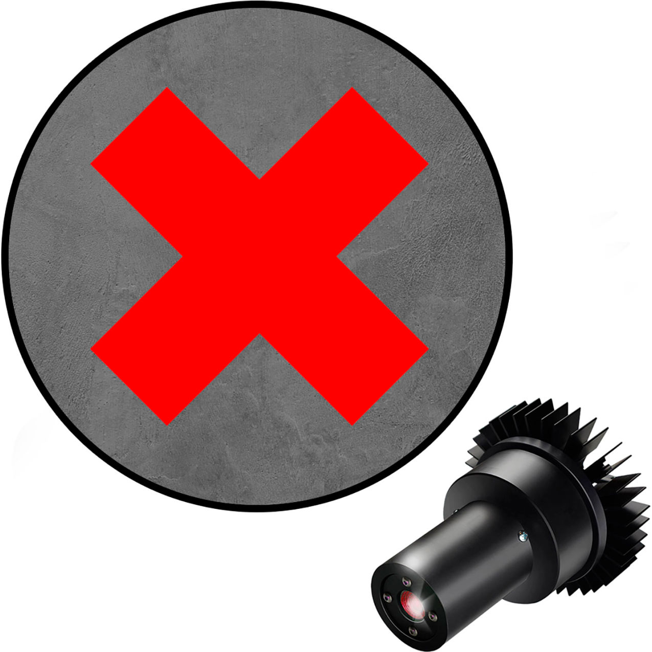 Virtual LED Projector, Safety Symbol EX, X, 25W, Red
