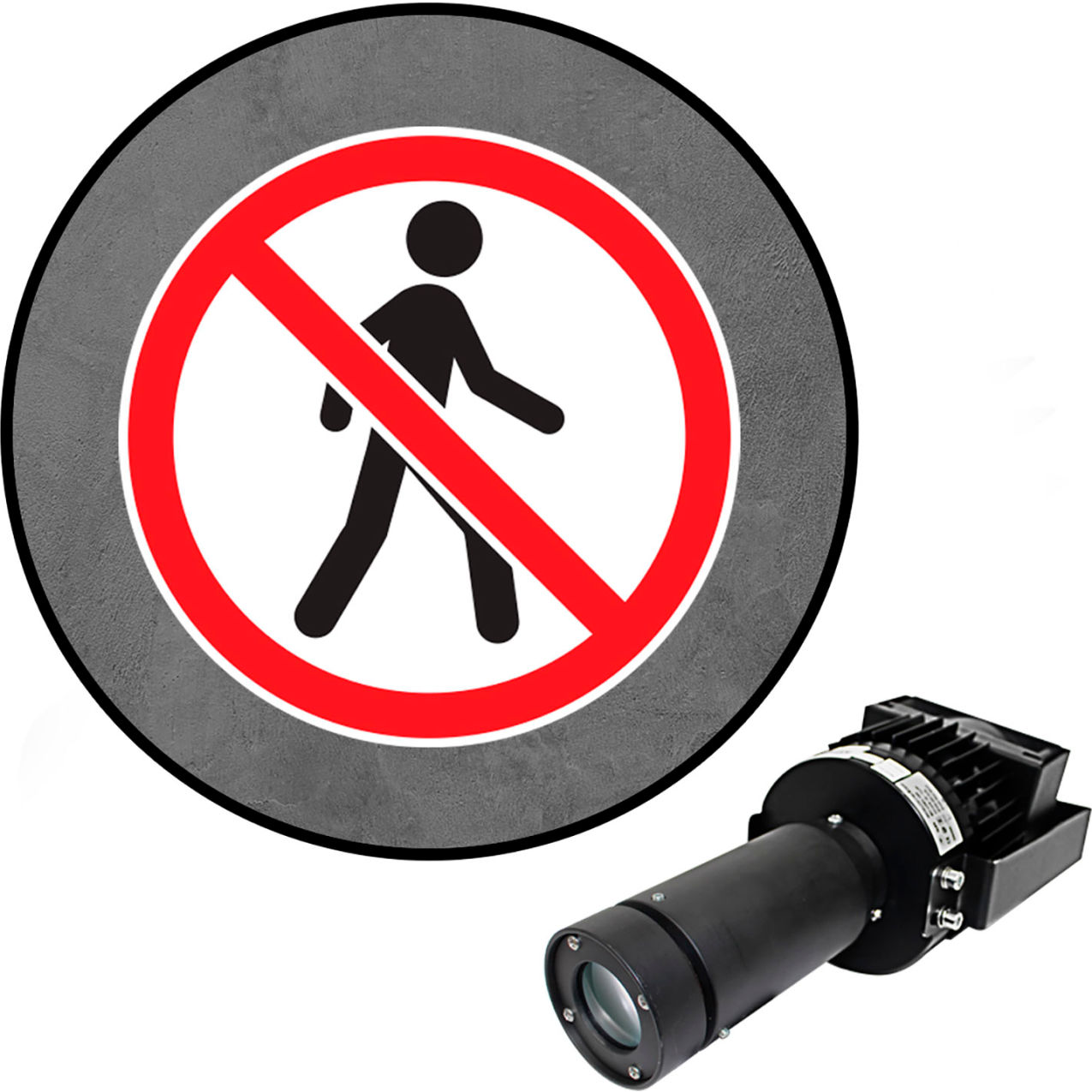 Virtual LED Projector, Safety Sign Max (W), No Pedestrian, 100W