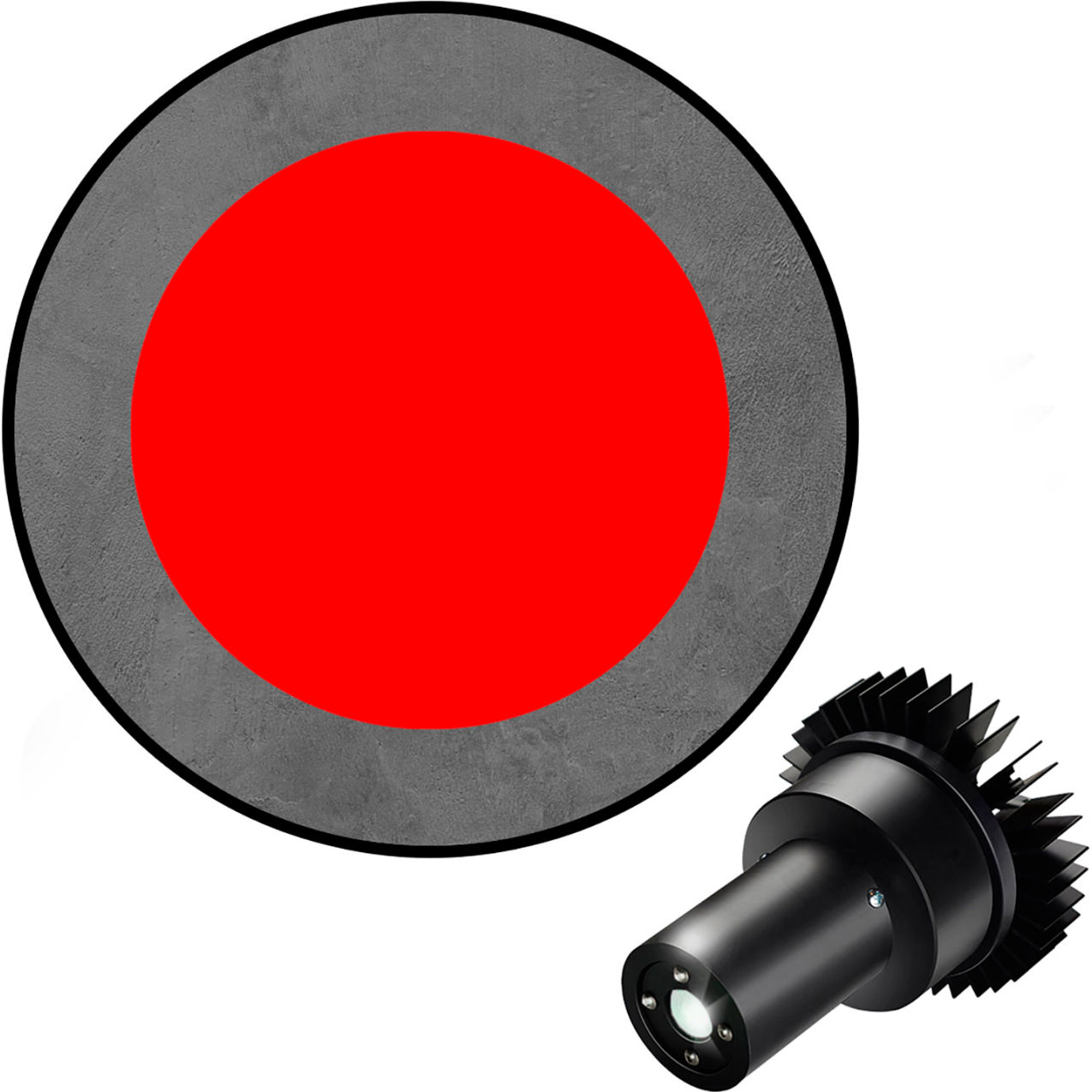 Virtual LED Projector, Safety Symbol EX, Circle, 25W, Red