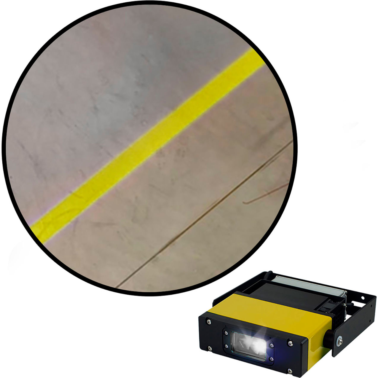 Virtual LED Projector, Crane Safety Light Single Line XP, 98W, Yellow