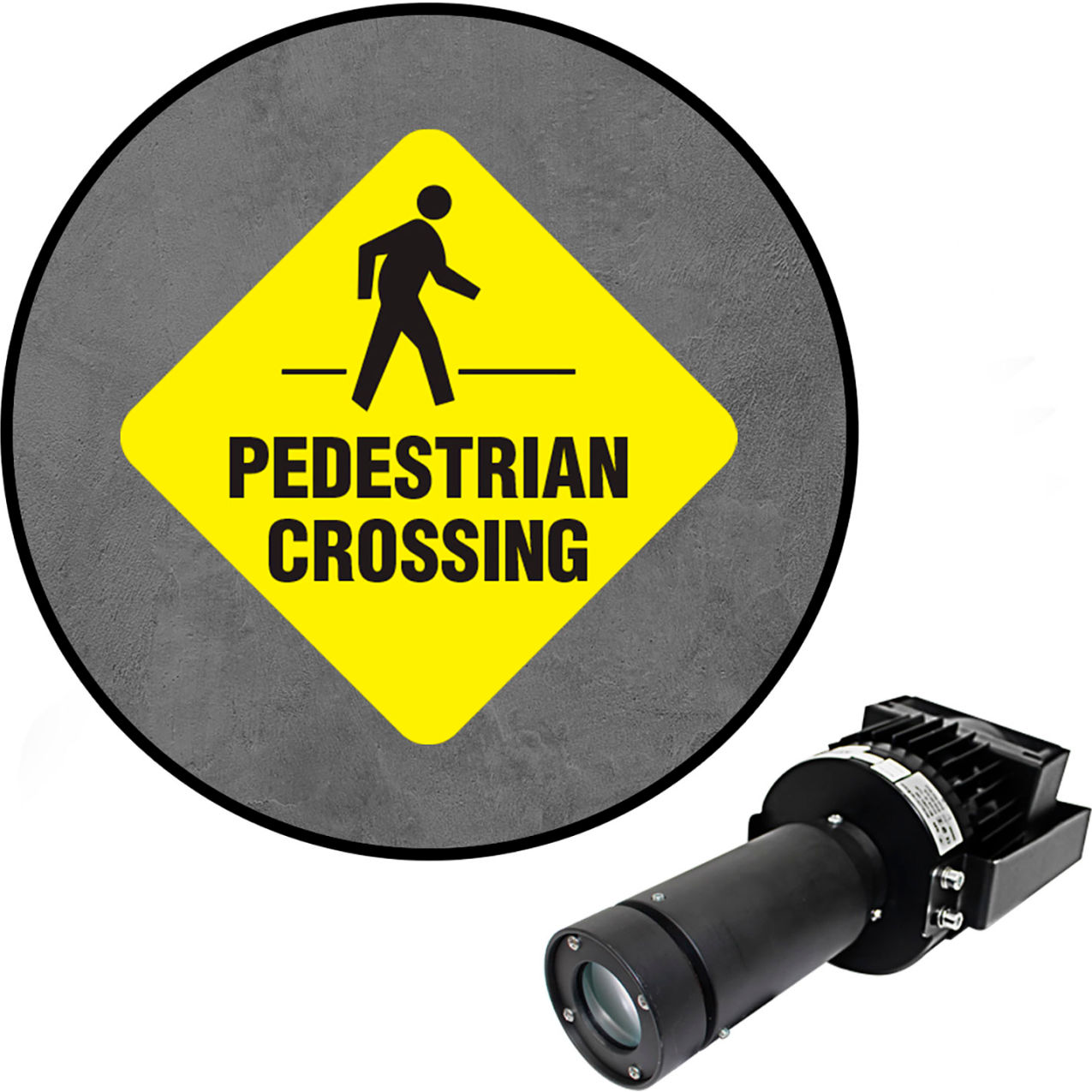 Virtual LED Projector, Safety Sign Max (SW), Pedestrian Crossing, 100W
