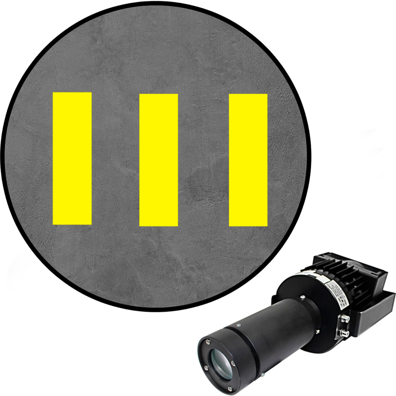 Virtual LED Projector, Safety Walkway Max (SW), Stripes, 100W, Yellow