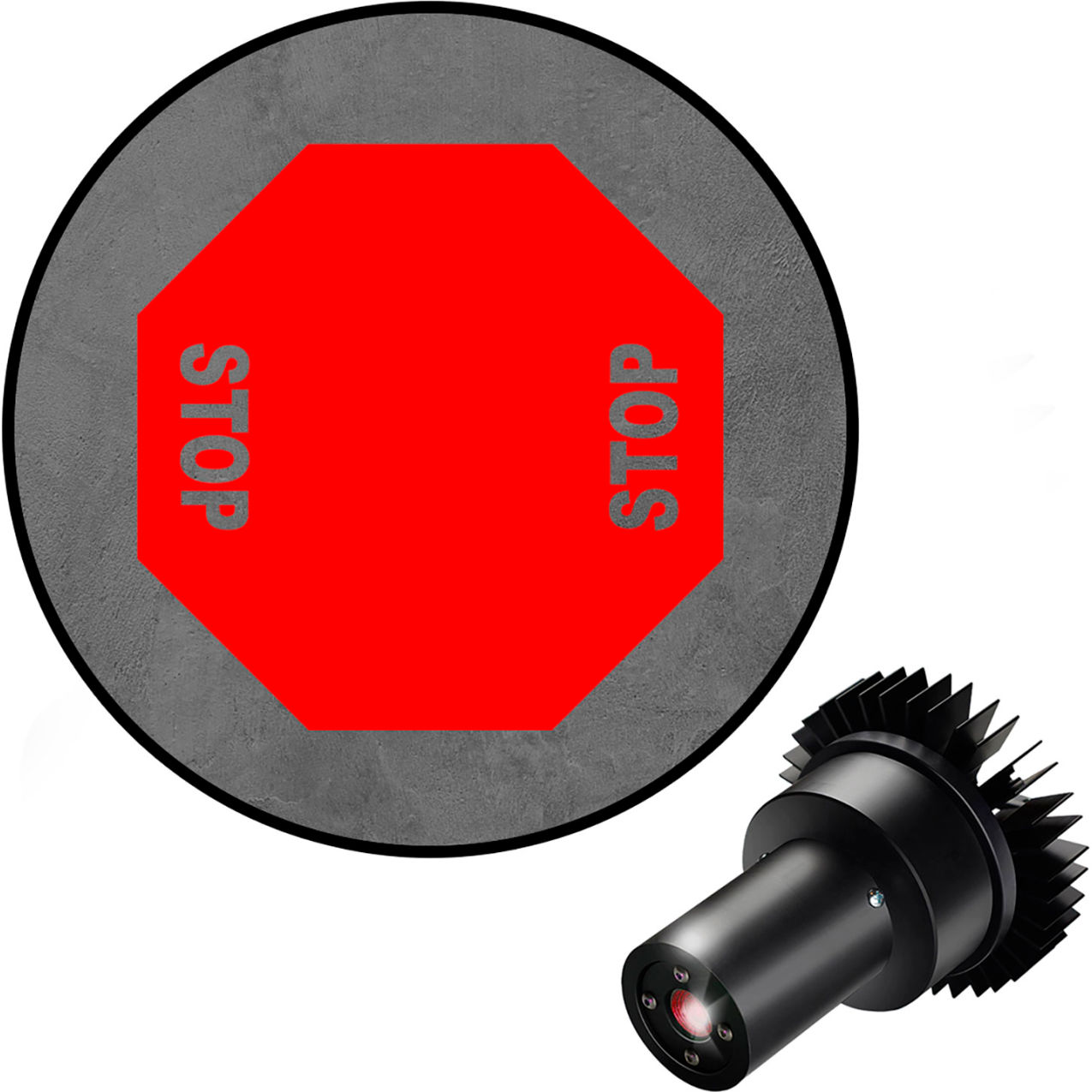 Virtual LED Projector, Safety Sign EX, 2-Way Stop, 25W, Red
