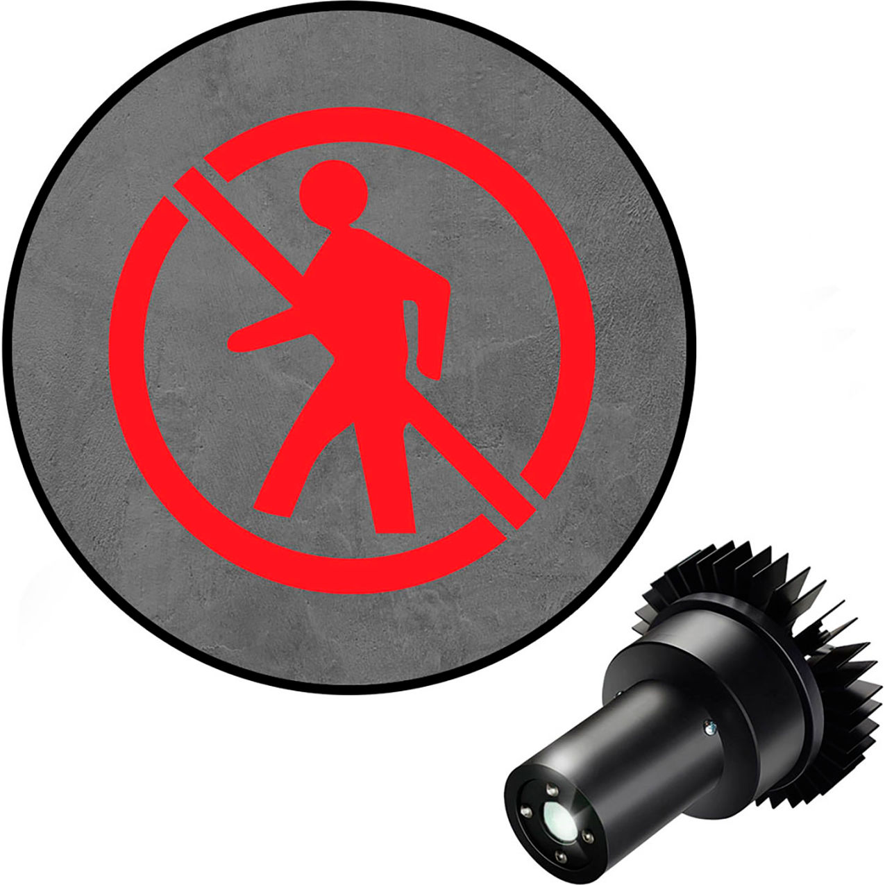 Virtual LED Projector, Safety Symbol EX, No Pedestrian, 25W, Red