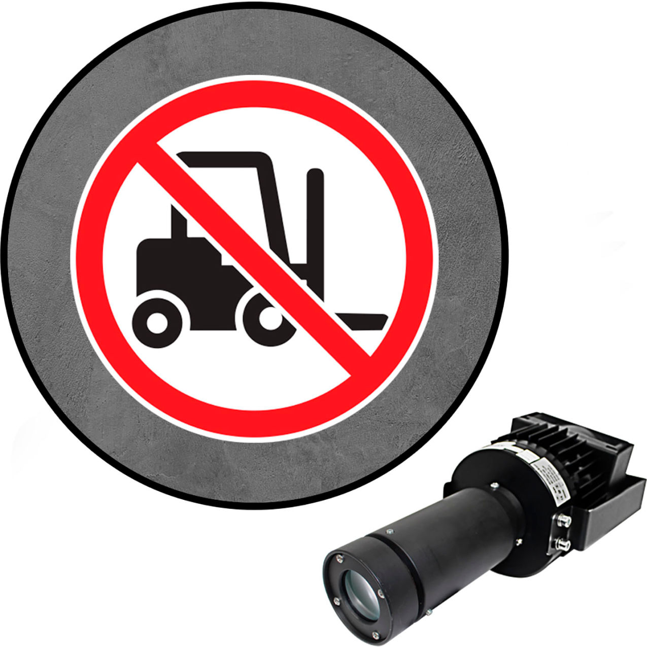 Virtual LED Projector, Safety Sign Max (W), No Forklift, 100W