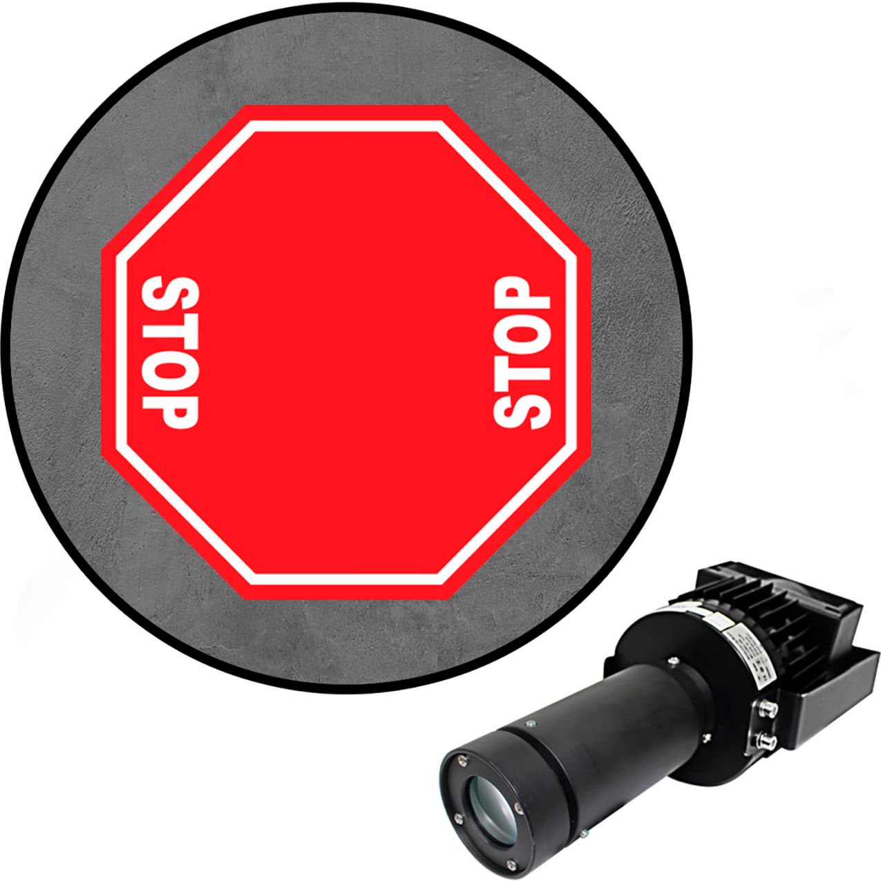 Virtual LED Projector, Safety Sign Max (W), 2-Way Stop, 100W