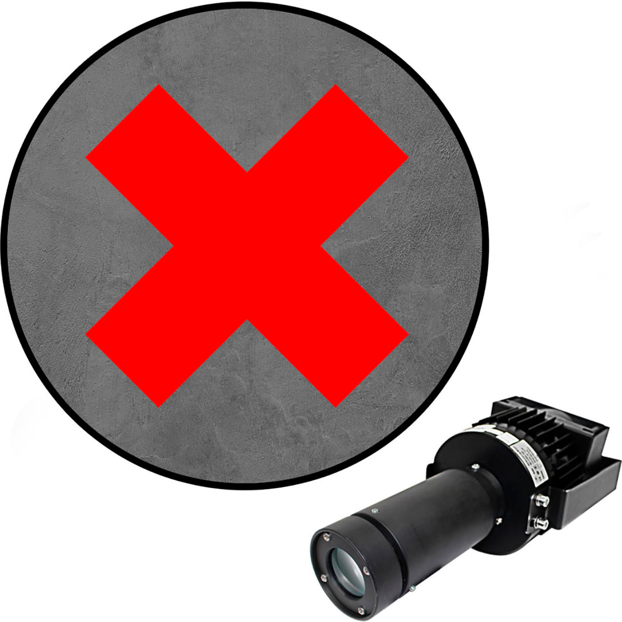 Virtual LED Projector, Safety Symbol Max (W), 100W, Red
