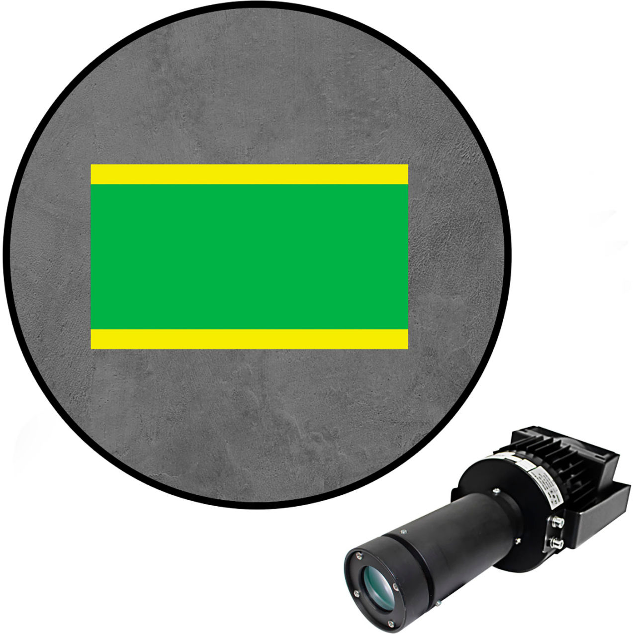 Virtual LED Projector, Safety Walkway Max (SW), Green Solid w/ Ylw Lines, 100W