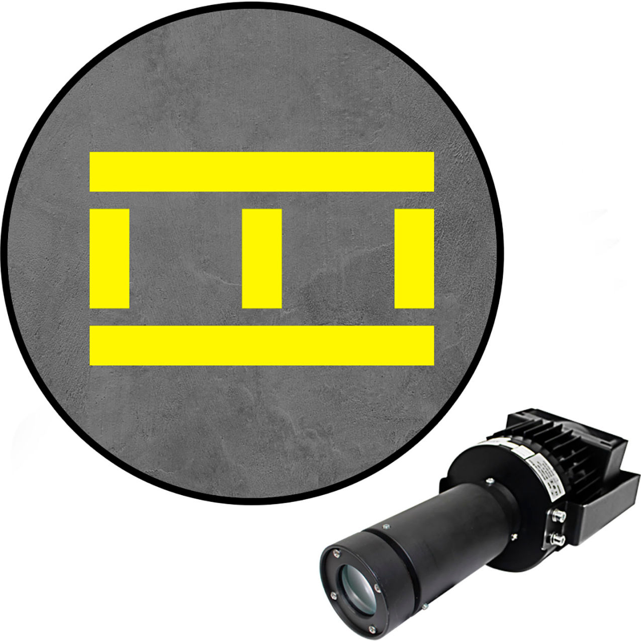 Virtual LED Projector, Safety Walkway Max (SW), Stripes w/Lines, 100W, Yellow