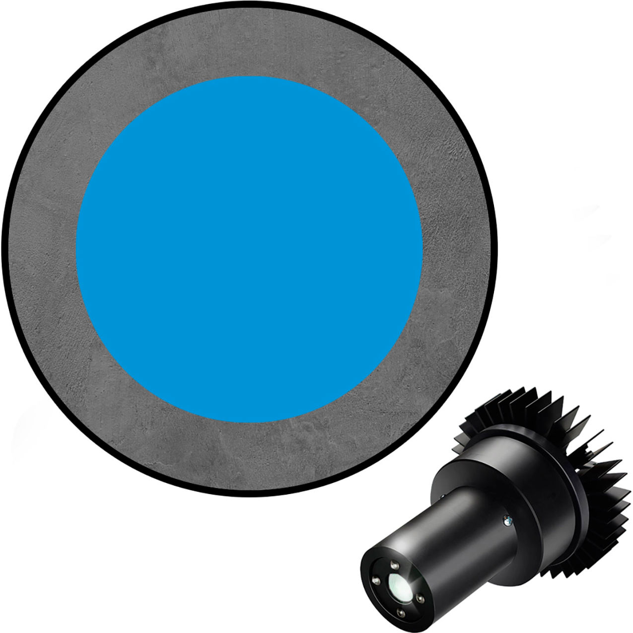 Virtual LED Projector, Safety Symbol EX, Circle, 25W, Blue