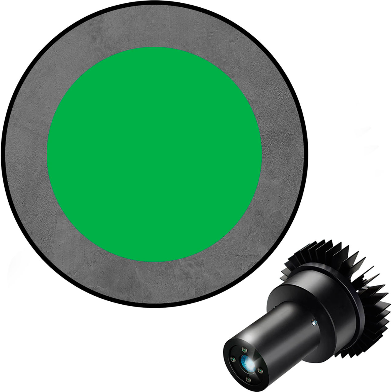Virtual LED Projector, Safety Symbol EX, Circle, 25W, Green