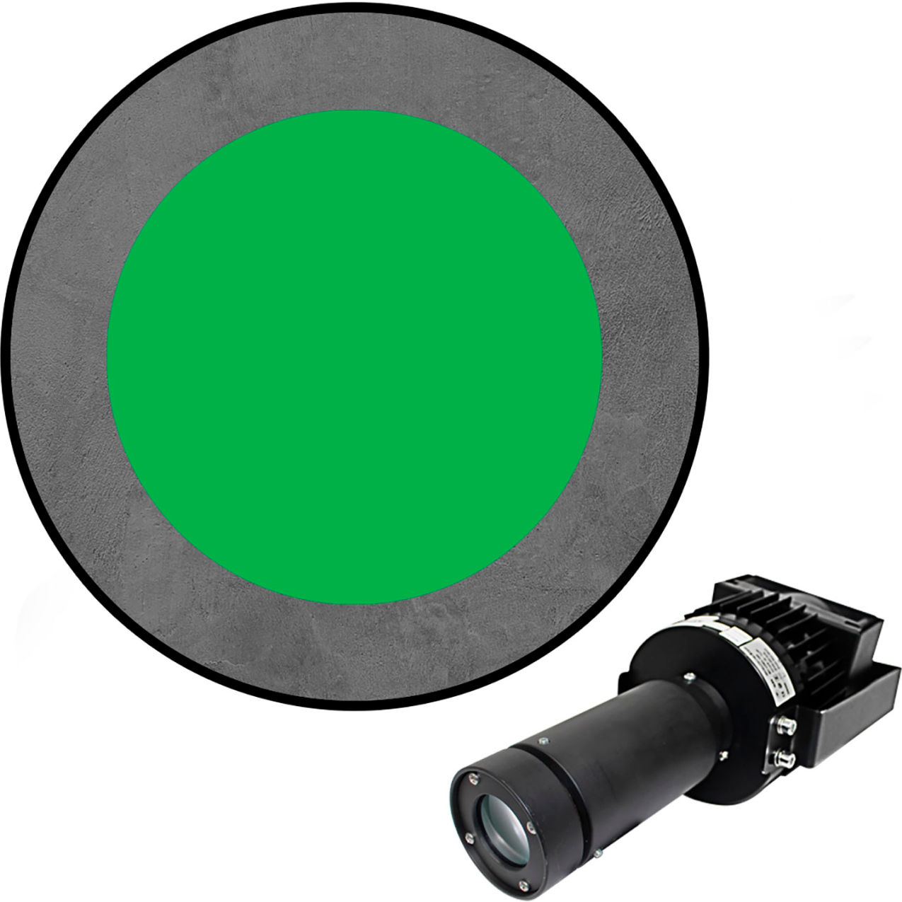 Virtual LED Projector, Safety Symbol Max (W), Circle, 100W, Green