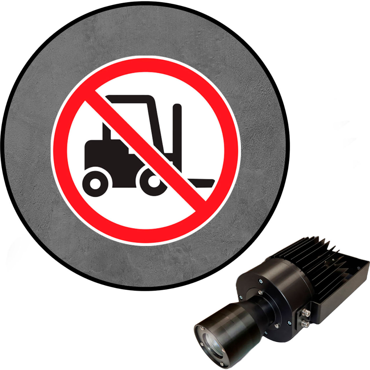 Virtual LED Projector, Safety Sign (S), No Forklift, 50W