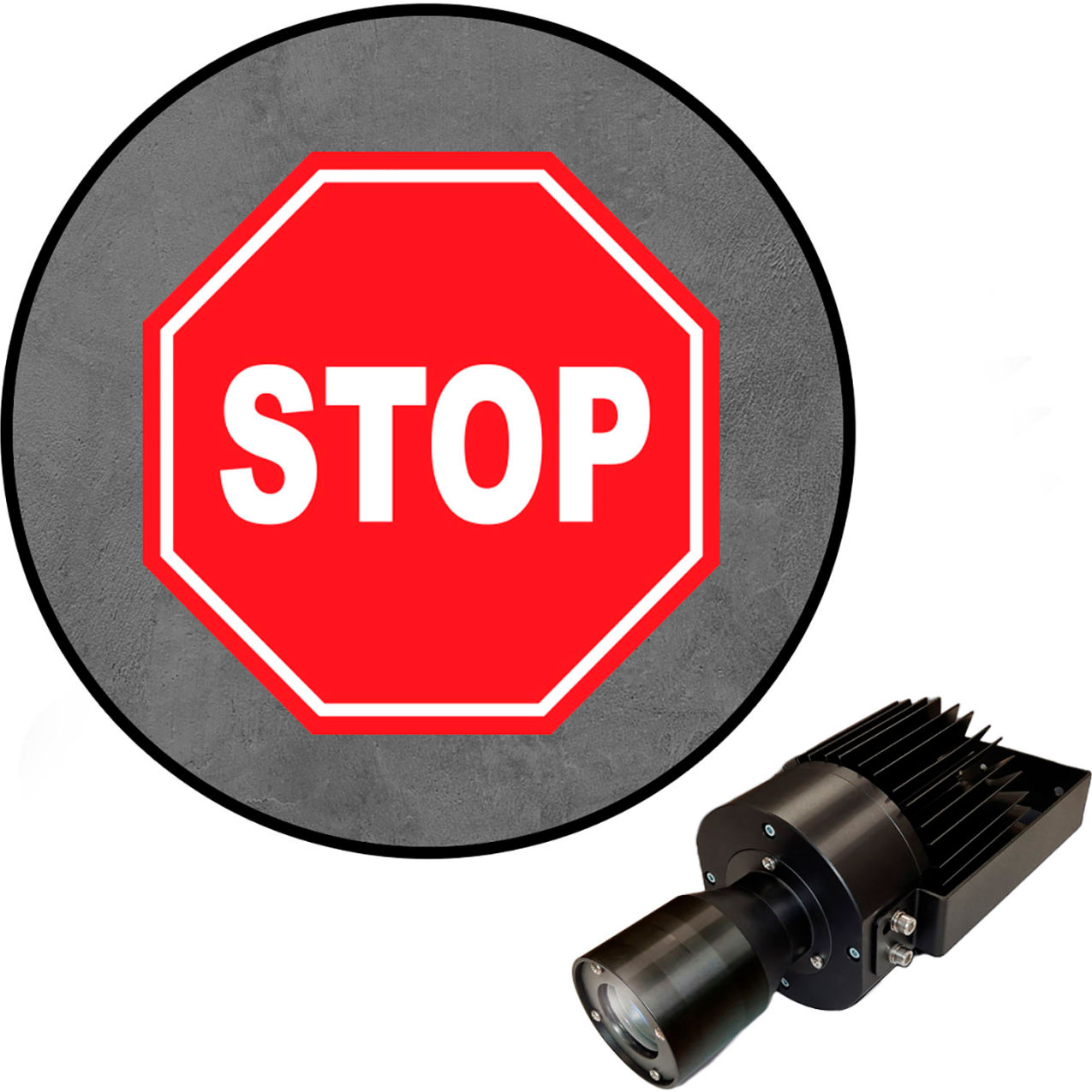 Virtual LED Projector, Safety Sign (S), Stop, 50W