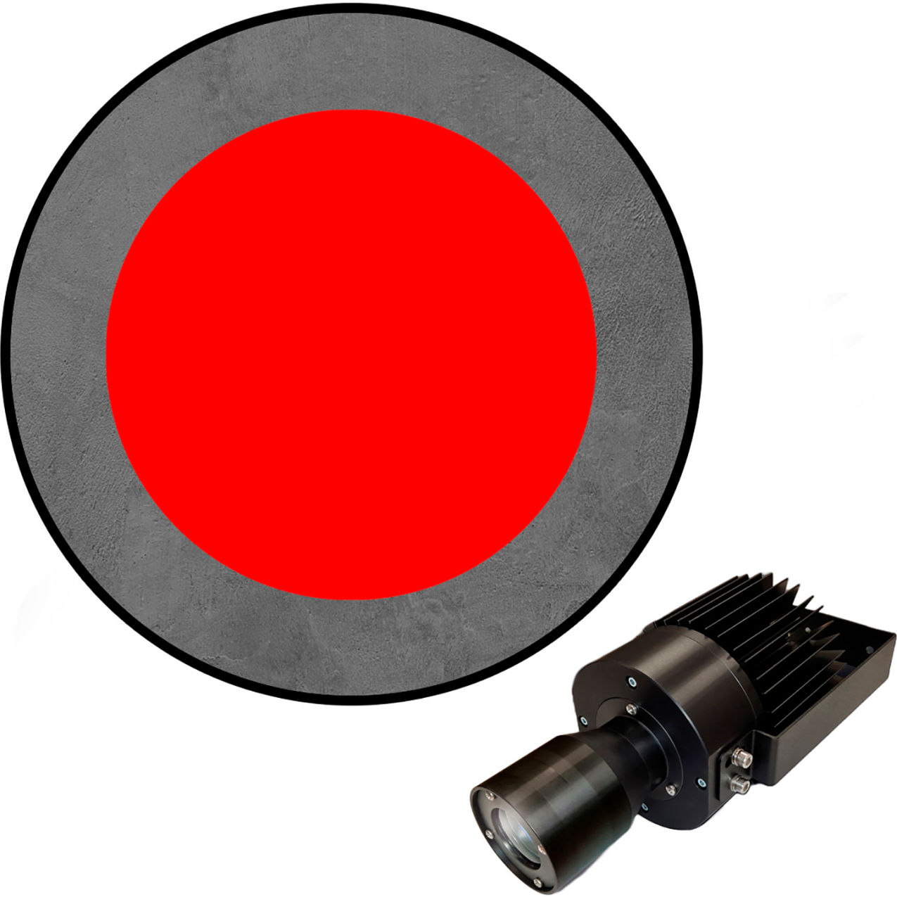Virtual LED Projector, Safety Symbol (S), Circle, 50W, Red