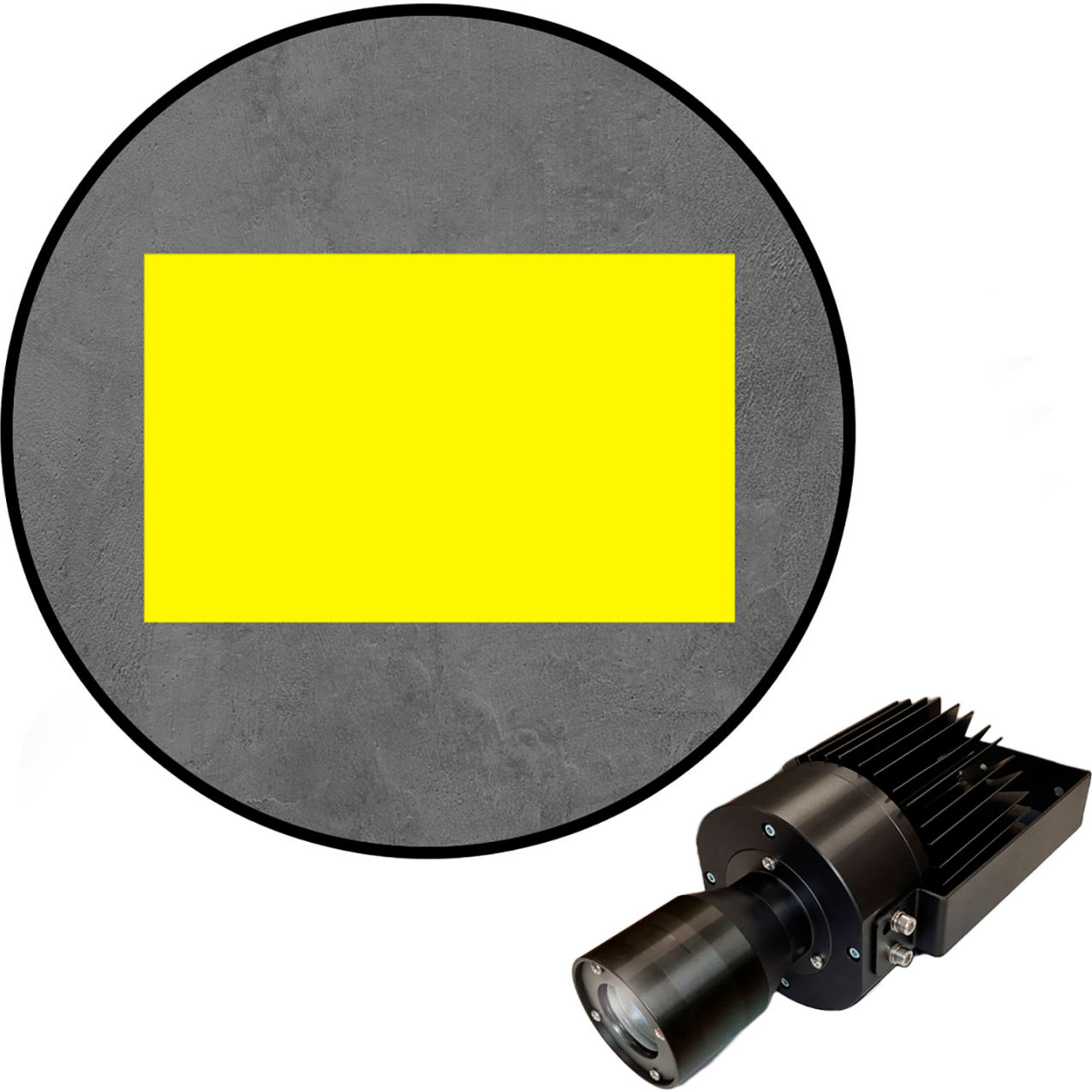 Virtual LED Projector, Safety Walkway (W) EXT, Solid Rectangle, 50W, Yellow