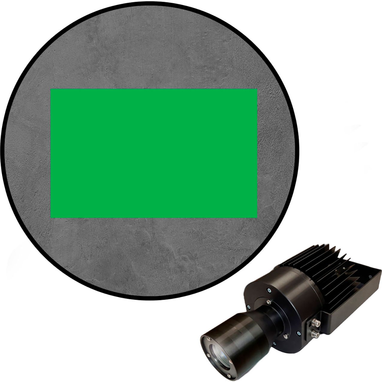 Virtual LED Projector, Safety Walkway (W) EXT, Solid Rectangle, 50W, Green