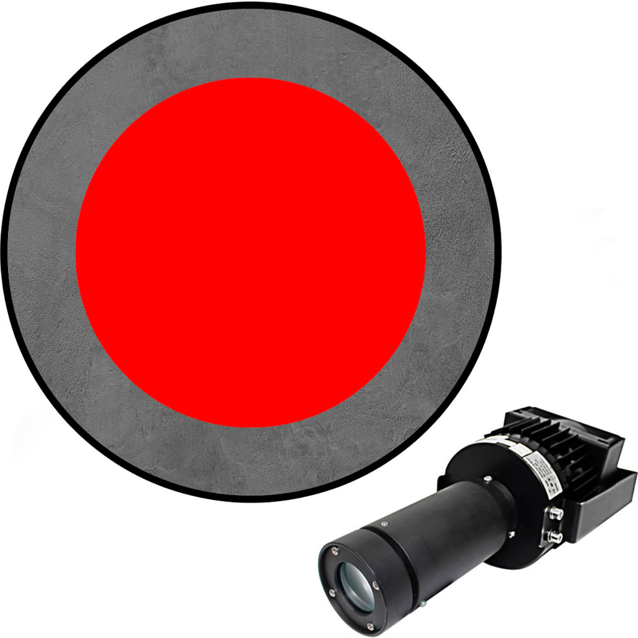Virtual LED Projector, Safety Symbol Max (S), Circle, 100W, Red