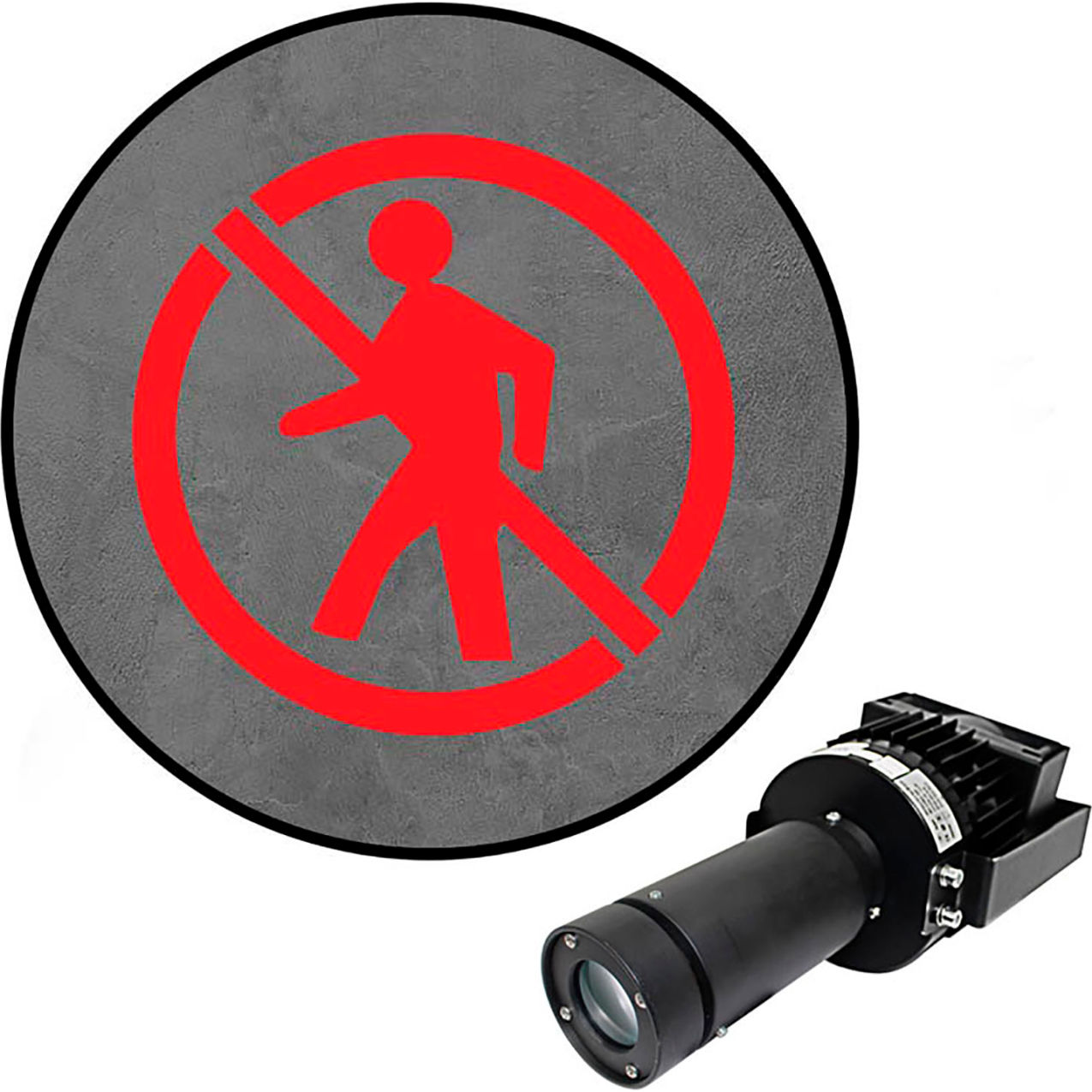 Virtual LED Projector, Safety Symbol Max (S), No Pedestrian, 100W, Red