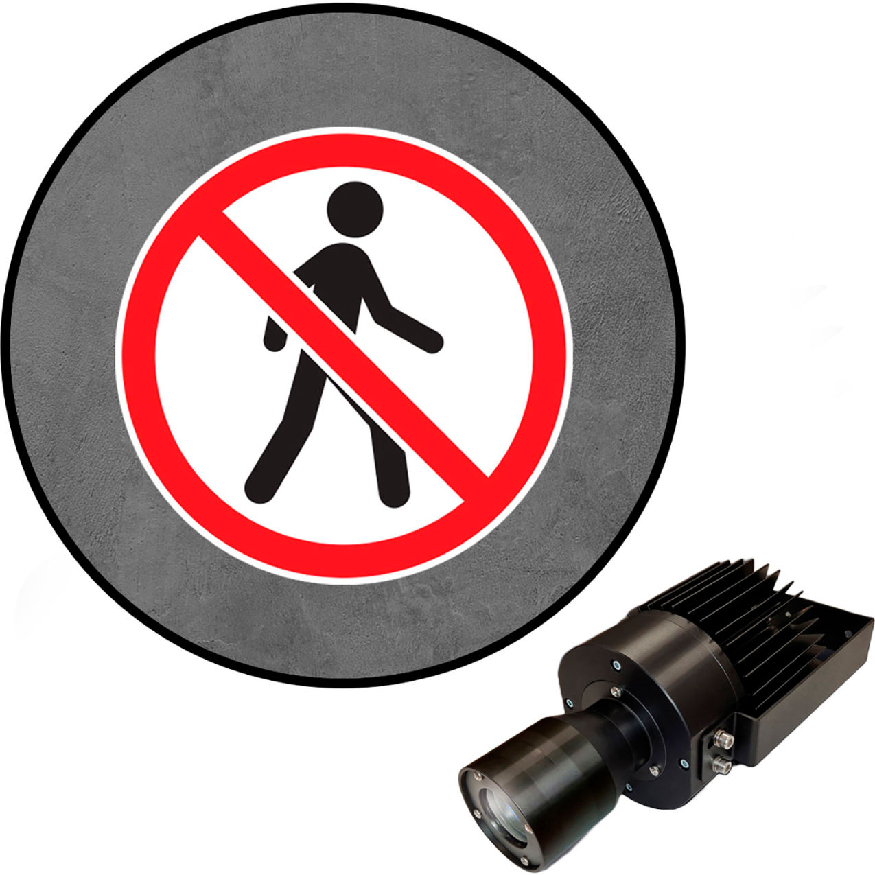 Virtual LED Projector, Safety Sign (W) EX, No Pedestrian, 50W