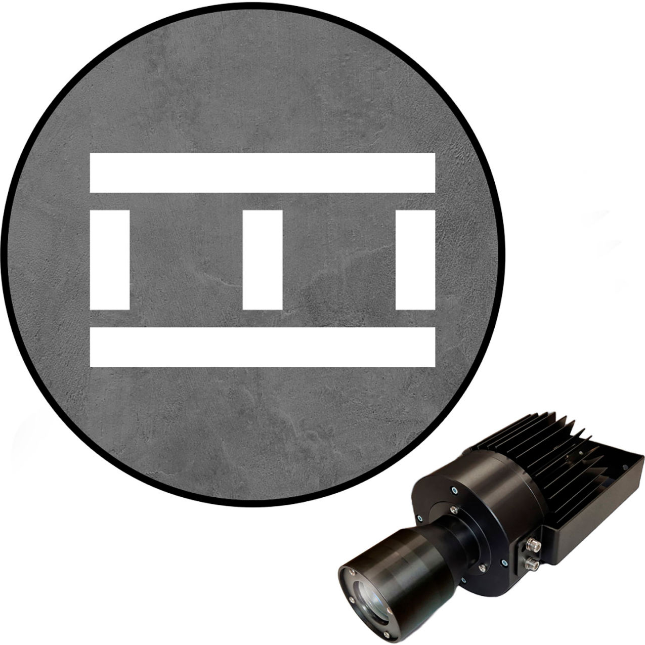 Visual Workplace Virtual LED Projector, Safety Walkway (W) EX, Stripes with Lines, 50W, White