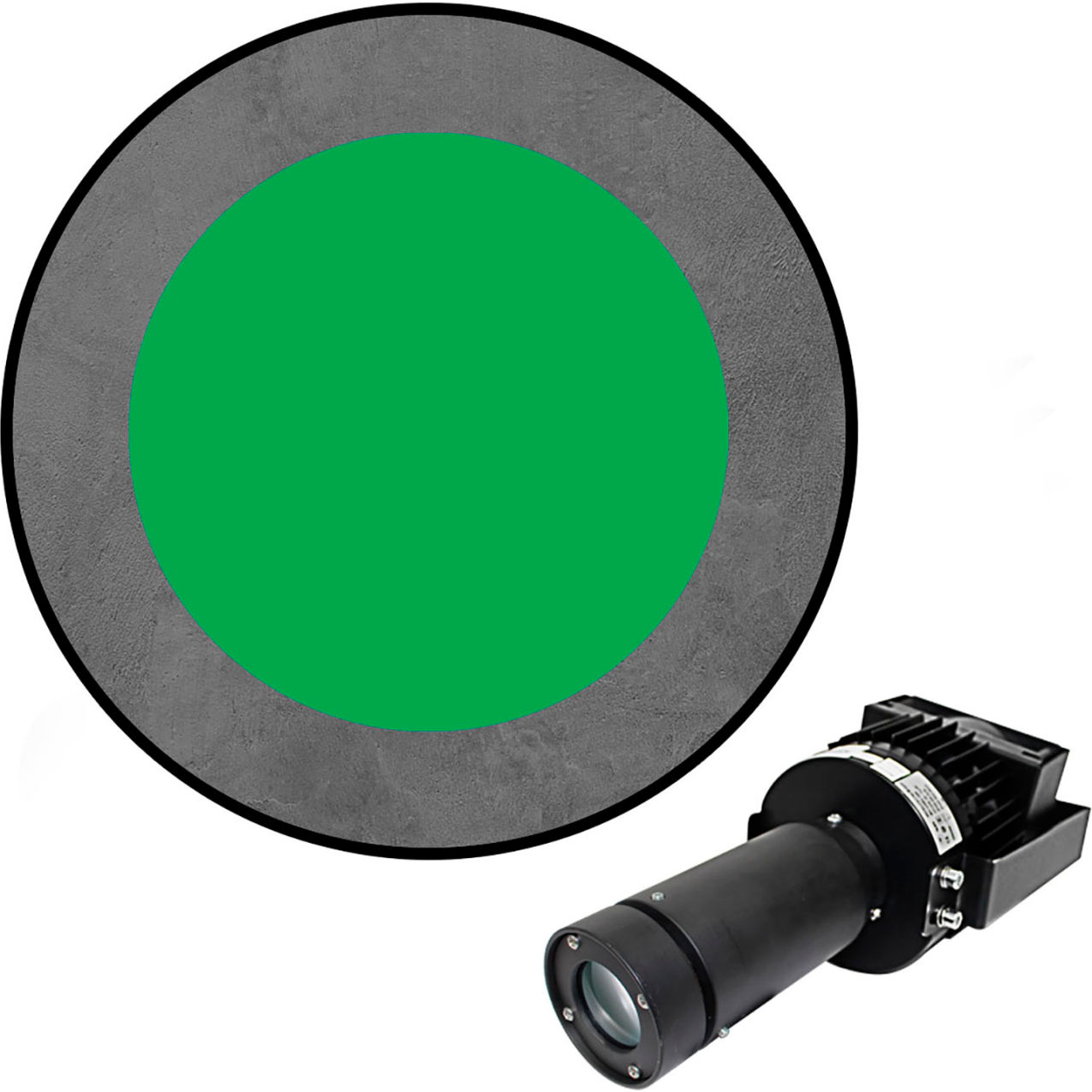 Virtual LED Projector, Safety Symbol Max (S), Circle, 100W, Green