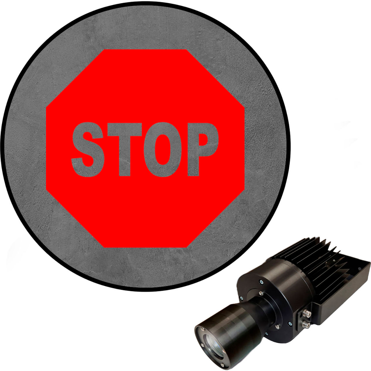 Virtual LED Projector, Safety Sign (S), Stop, 50W, Red