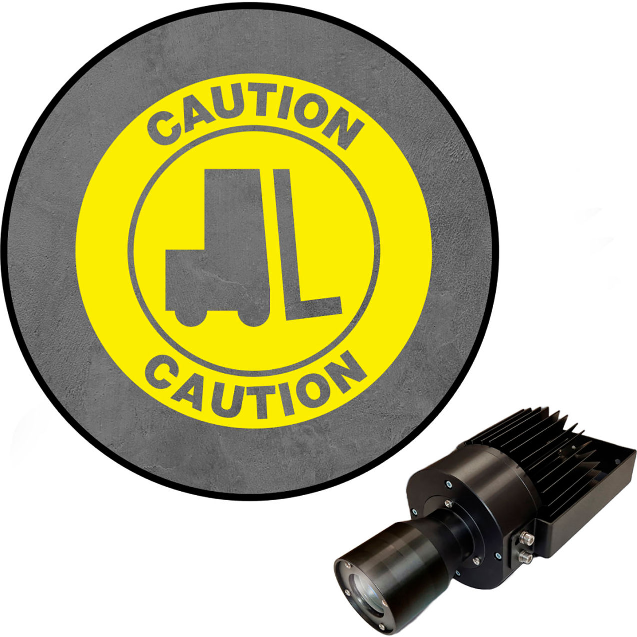 Virtual LED Projector, Safety Sign (W) EXT, Caution, Forklift Symbol, 50W