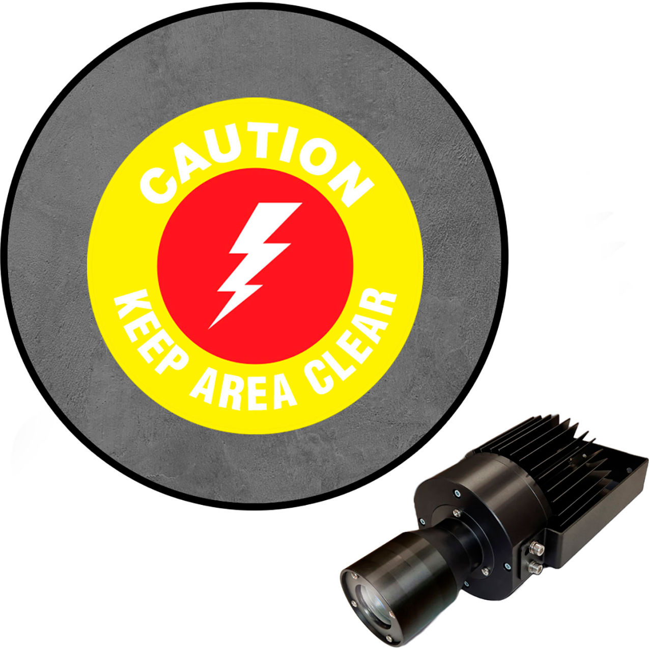 Virtual LED Projector, Safety Sign (S), Caution Keep Area Clear, 50W