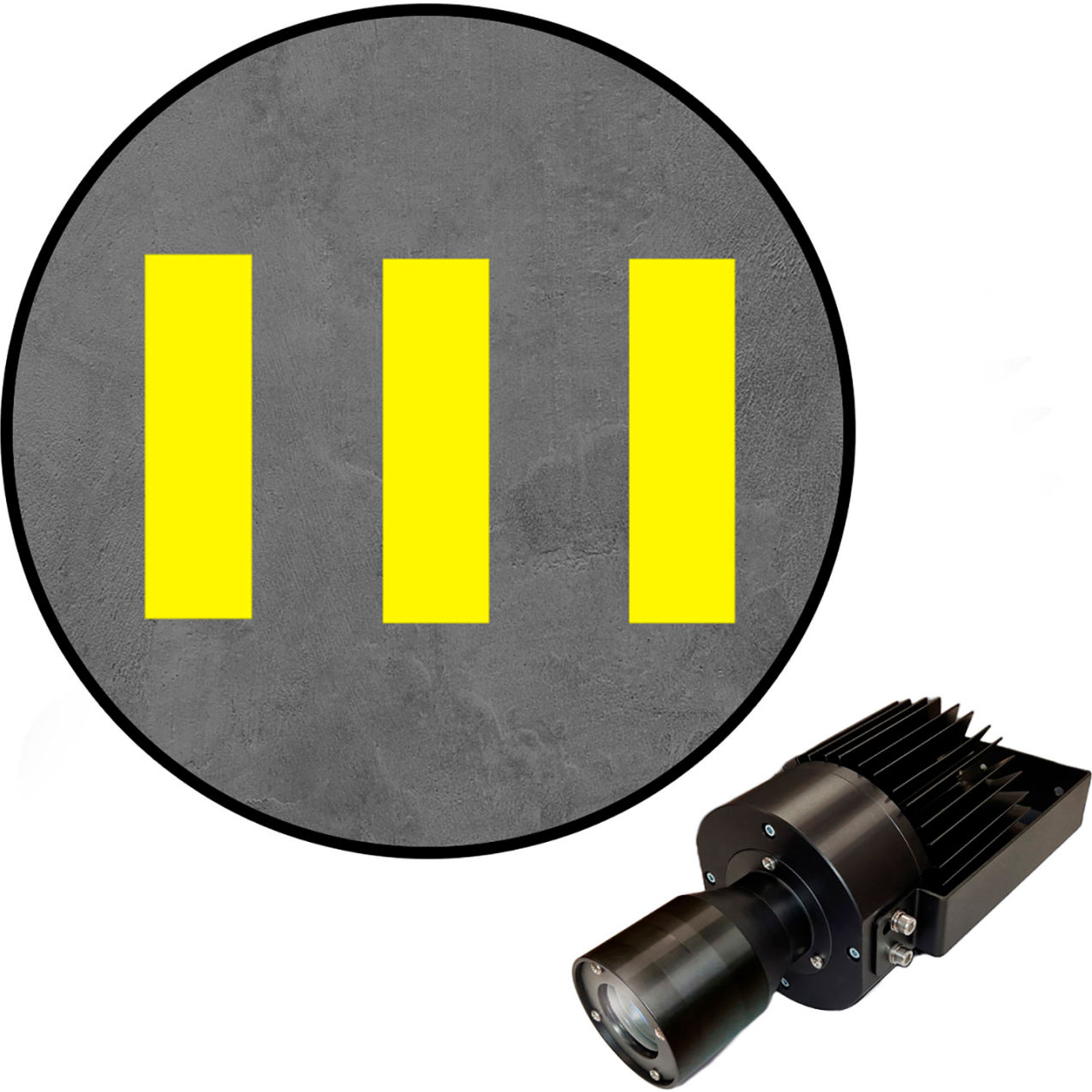 Virtual LED Projector, Safety Walkway (W) EX, Stripes, 50W, Yellow
