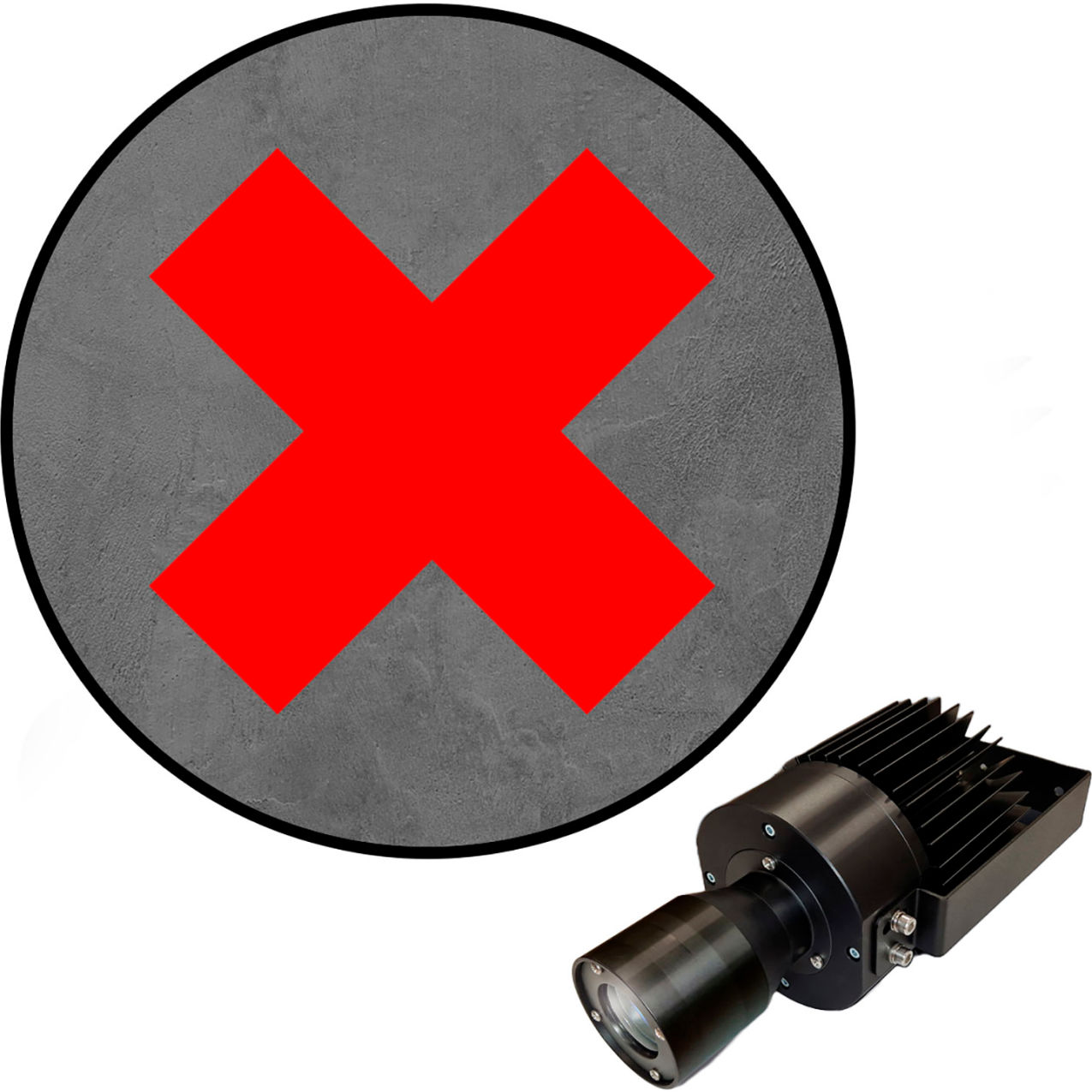 Virtual LED Projector, Safety Symbol (W) EX, X, 50W, Red