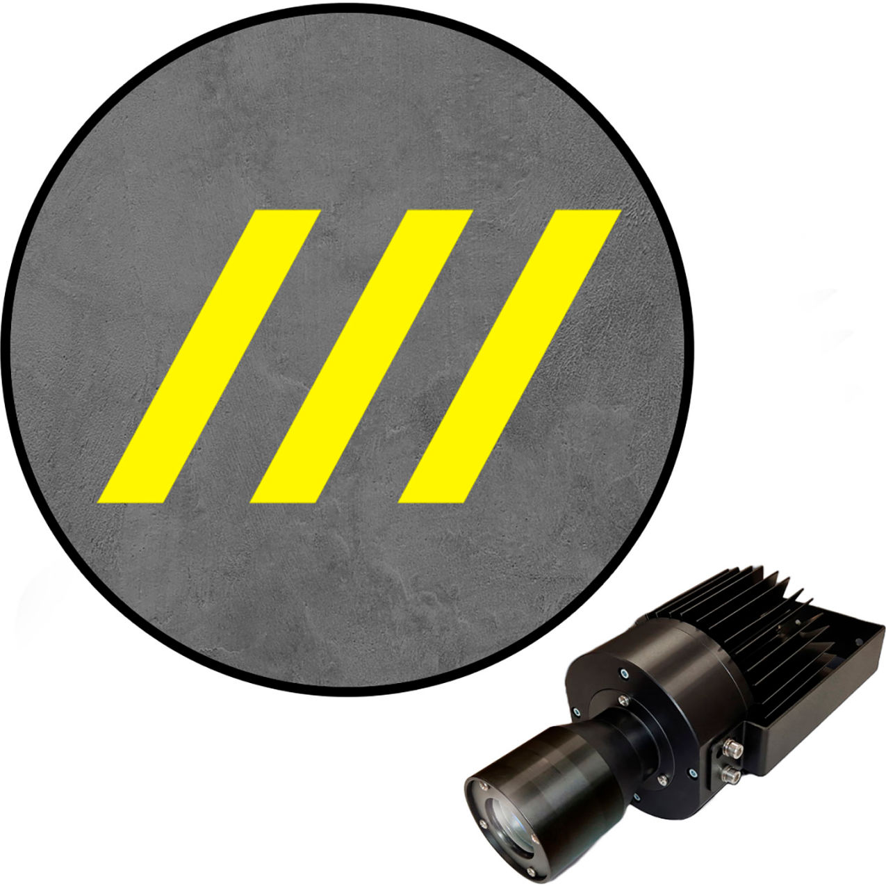 Virtual LED Projector, Safety Walkway (W) EXT, Diagonal Lines, 50W, Yellow