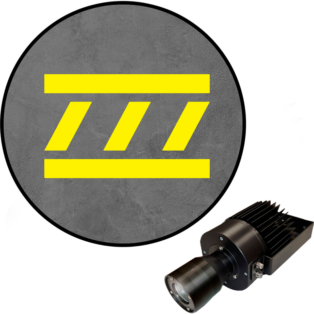 Virtual LED Projector, Safety Walkway (W) EXT, Diagonal w/ Lines, 50W, Yellow
