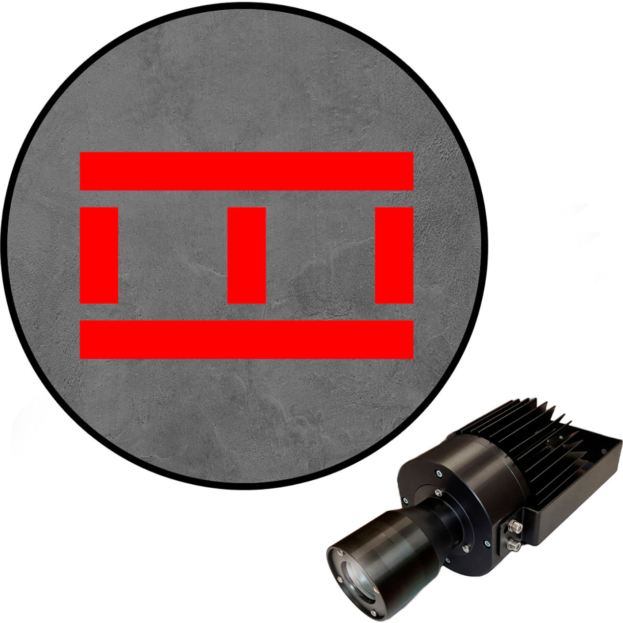 Virtual LED Projector, Safety Walkway (W) EXT, Stripes with Lines, 50W, Red