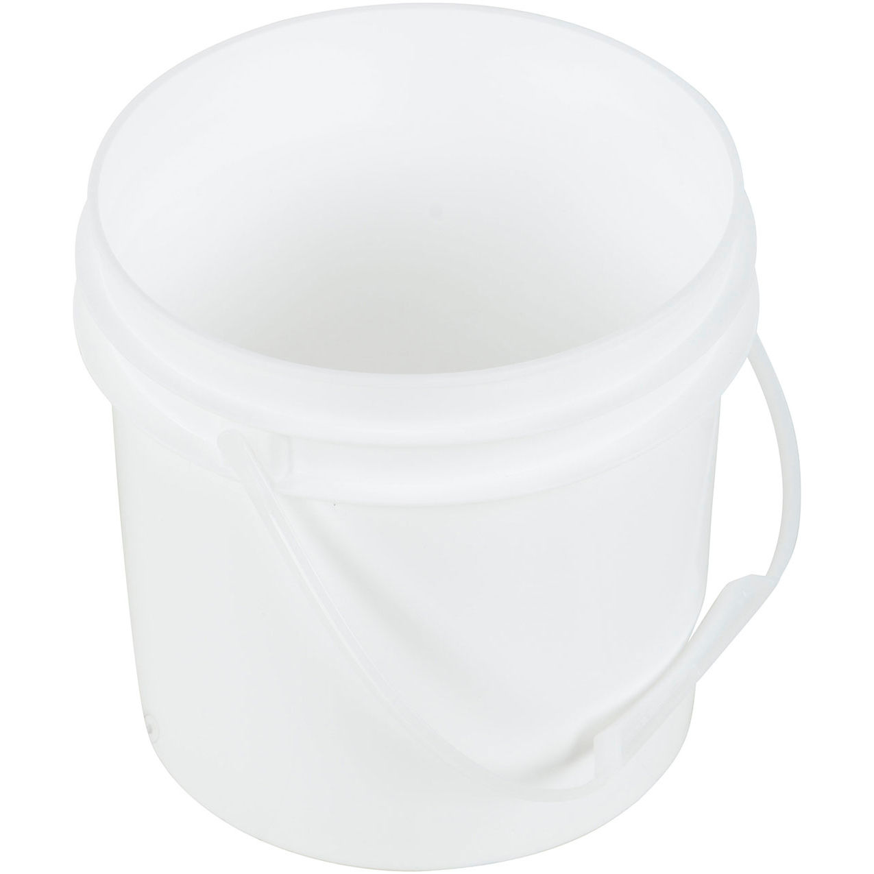 HDPE Open Head Pail with Plastic Handle, 1 Gallon Capacity, White, Pack of 180