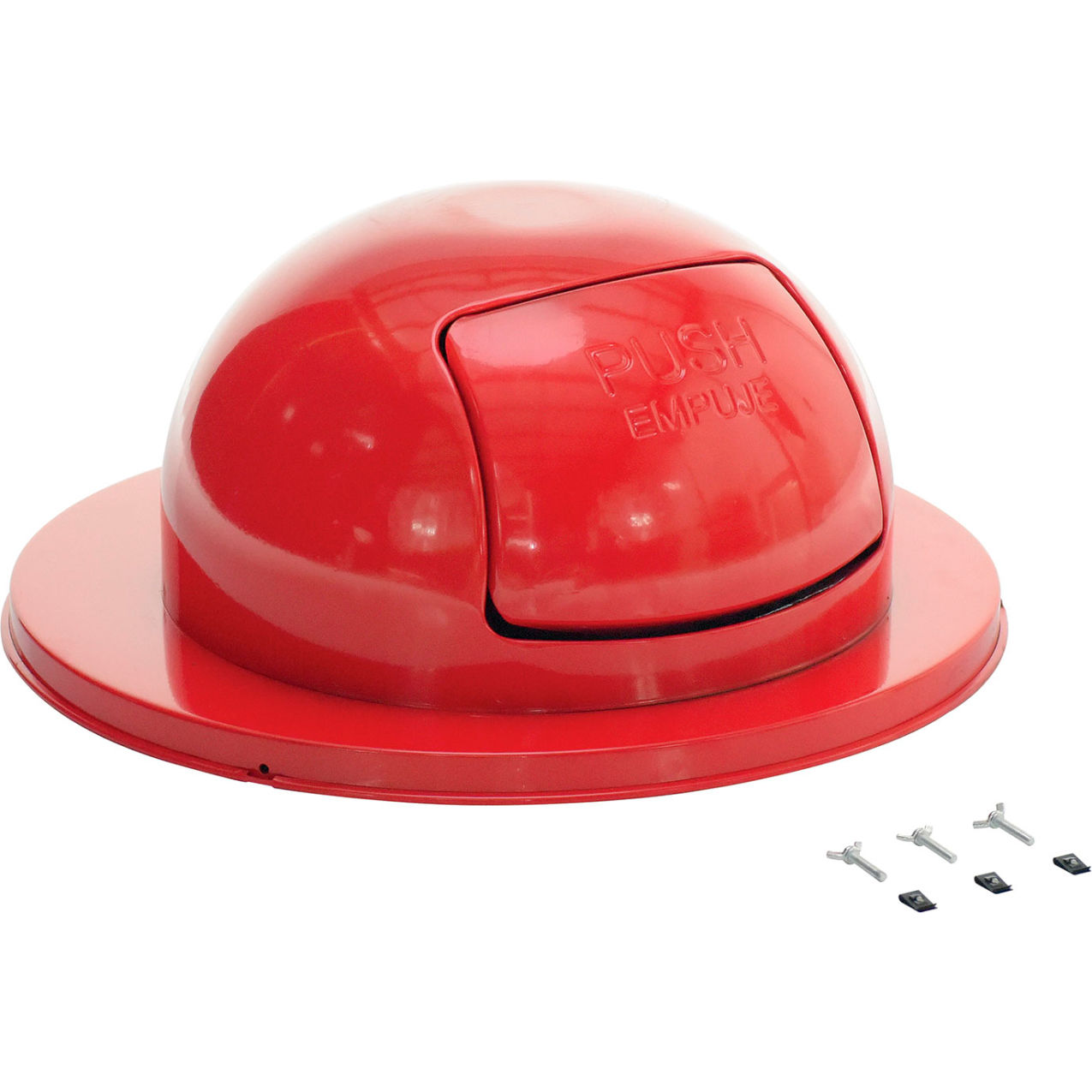 Steel Waste Disposal Top For 55 Gallon Drum, Red