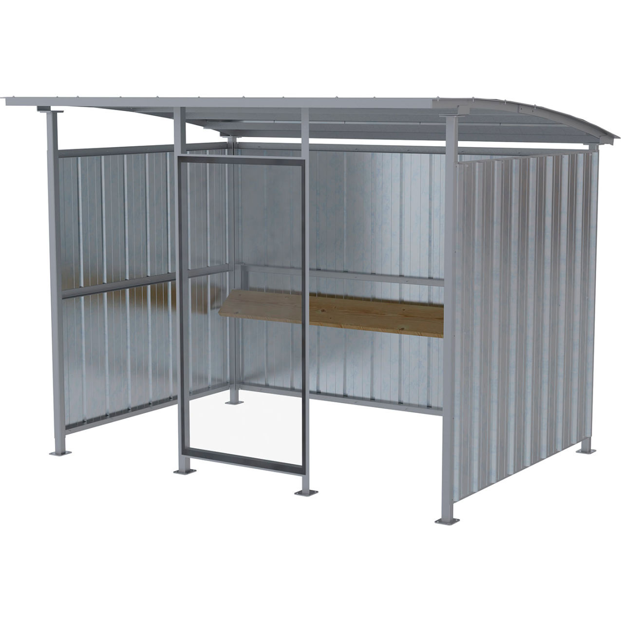 Steel Multi Duty Smokers Shelter, Galvanized, 120"W x 95-1/2"D x 90-1/16"H, Silver